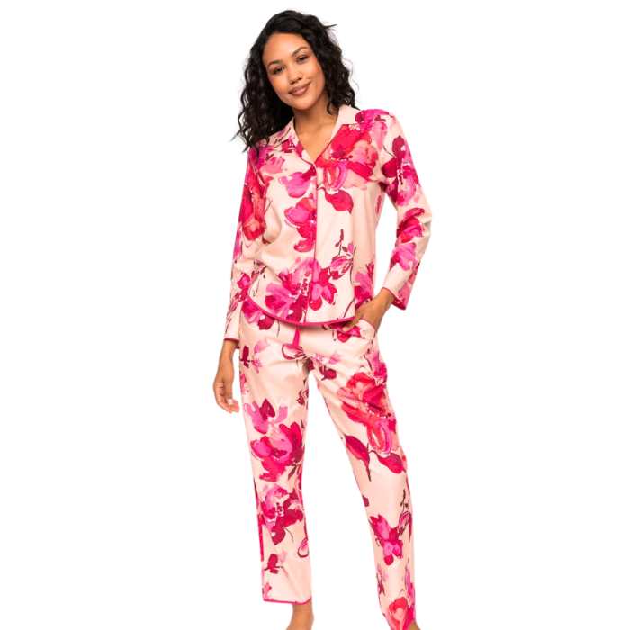 Aria Peach Floral Pyjama Set