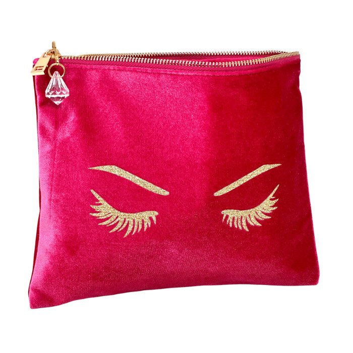 Pink Lashes Velvet Pouch