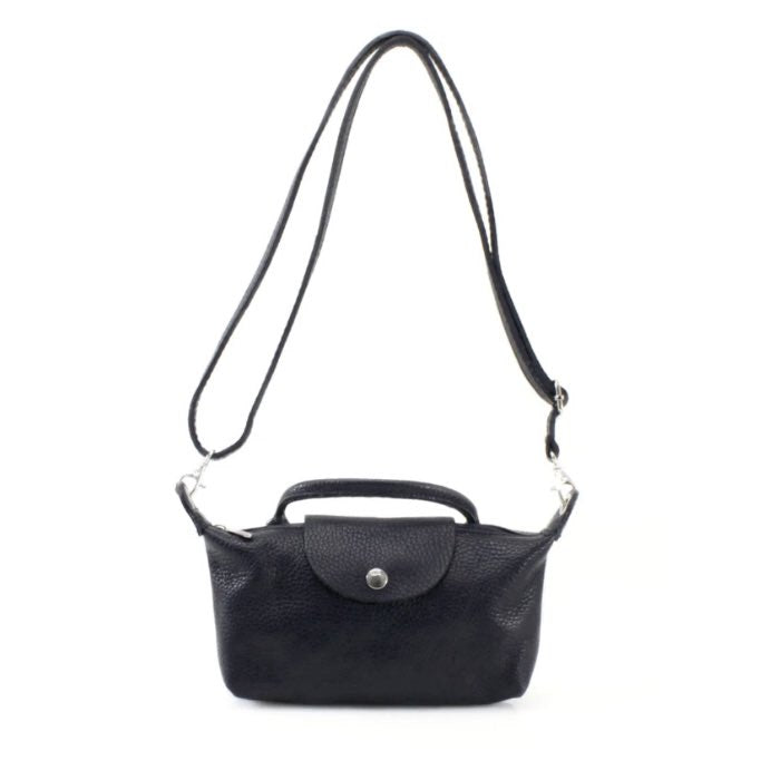 Black Leather Mini Cross Body Bag