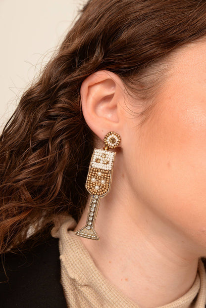 GOLD CHAMPAGNE DROP EARRINGS