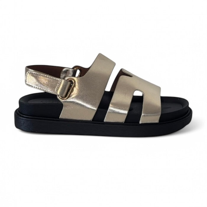 Gold Sling Back Footbed Sandal