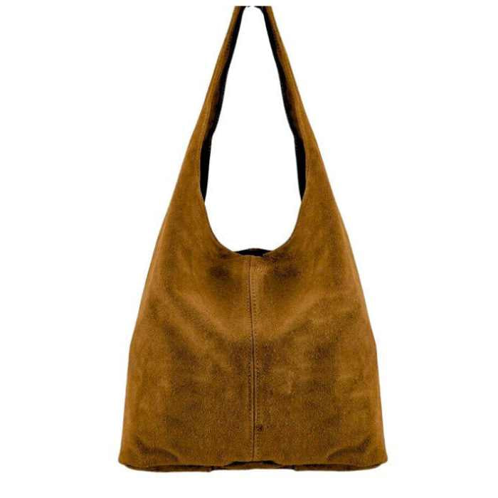 Tan Suede Hobo Bag