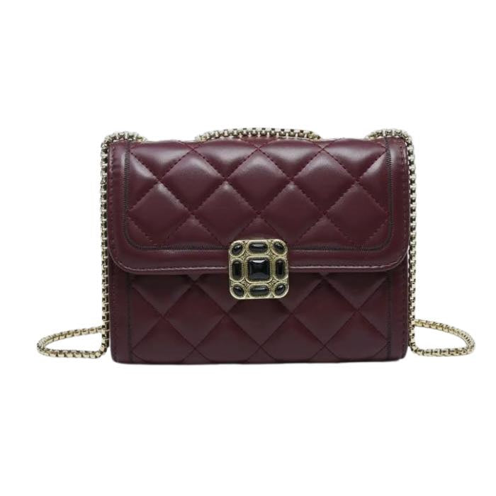 Bordeaux Chain Strap Qulited Bag