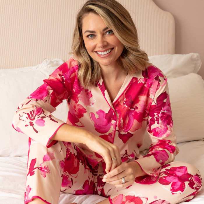 Aria Peach Floral Pyjama Set