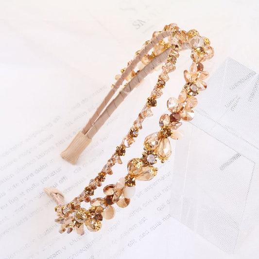 Gold Bead and Gem Headband