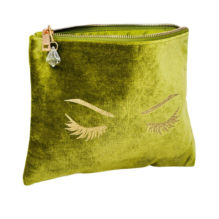 Green Lashes Velvet Pouch