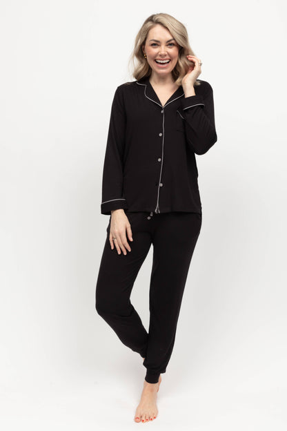 Parker Black Revere Jersey Pyjama Set