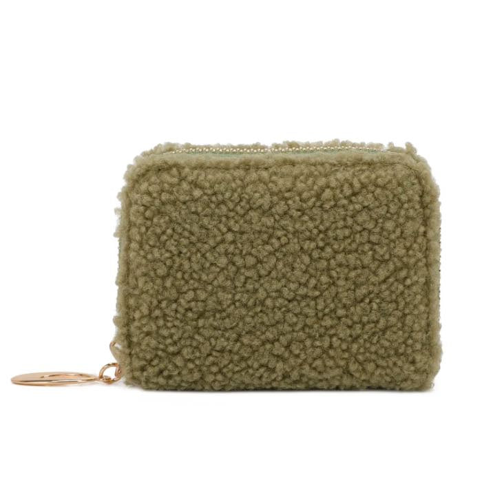 Green Faux Fur Small Purse