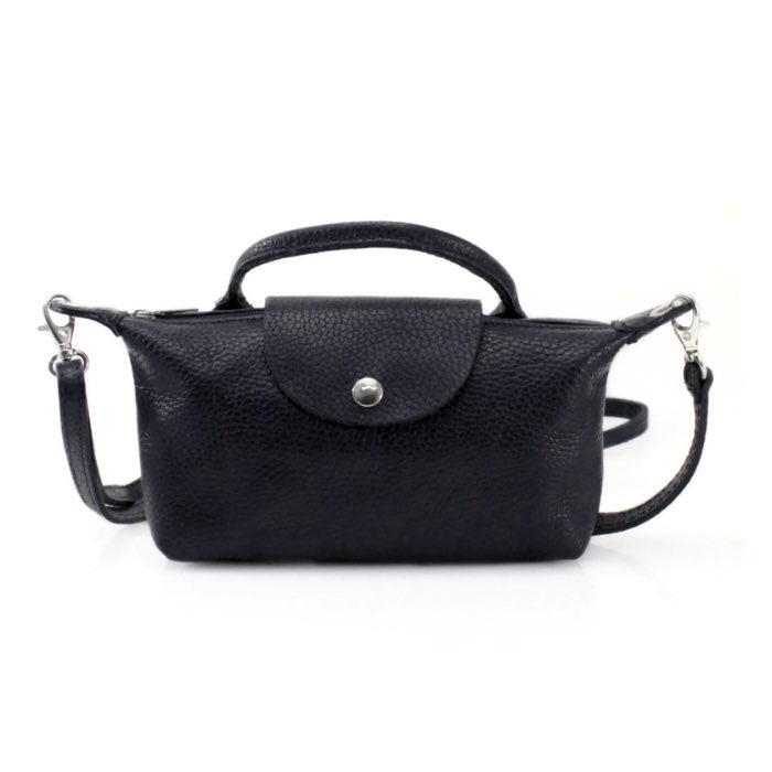 Black Leather Mini Cross Body Bag