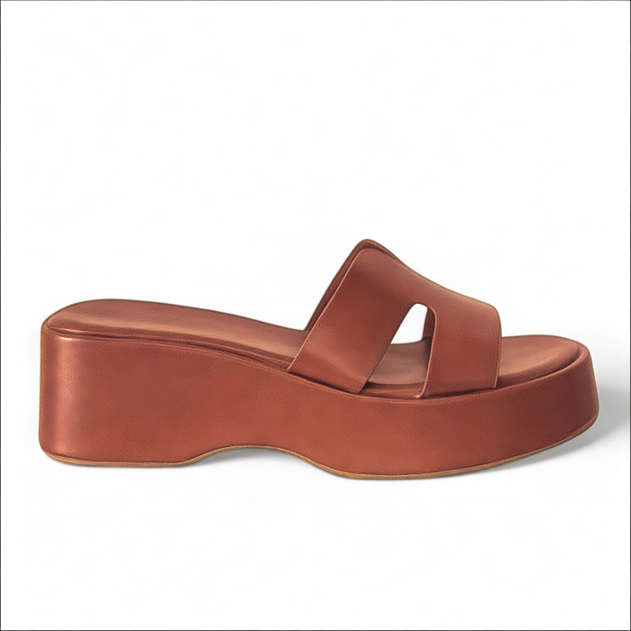 Tan Wedge Mule