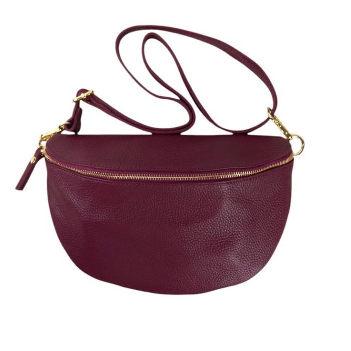 Bordeux Large Italian Leather Cross Body Bag