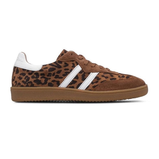 Leather Leopard Print Lace Up Trainer