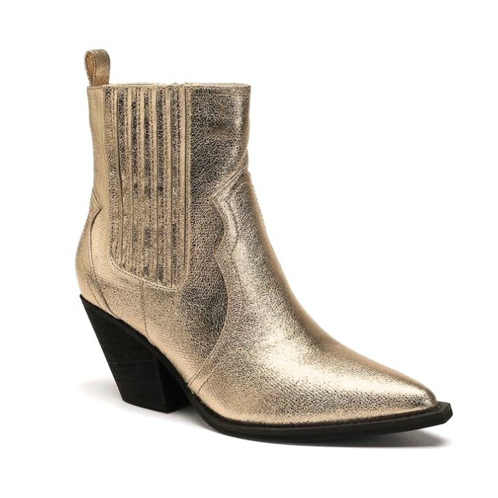 Gold Western Ankle Boot