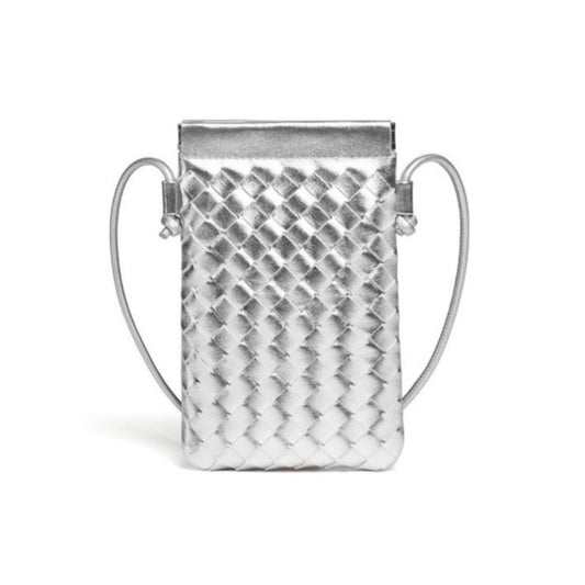 Metallic Weave Mini Bag - Silver