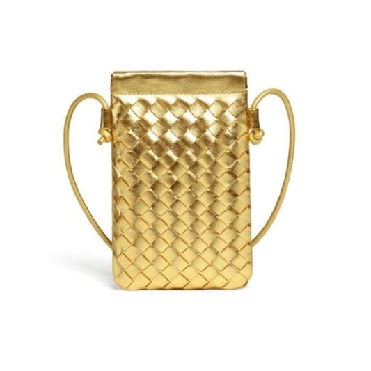 Metallic Weave Mini Bag - Gold