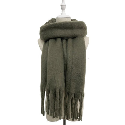 Olive Heavyweight Blanket Scarf