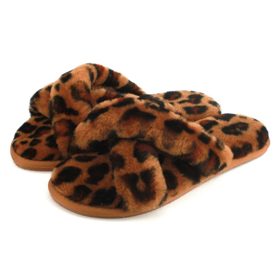 Leopard Ladies Sheepskin Slipper