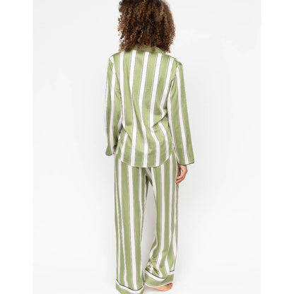 Nancy Sage Green Stripe Pyjama Set