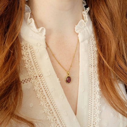 Minimalist Amethyst Gemstone Necklace